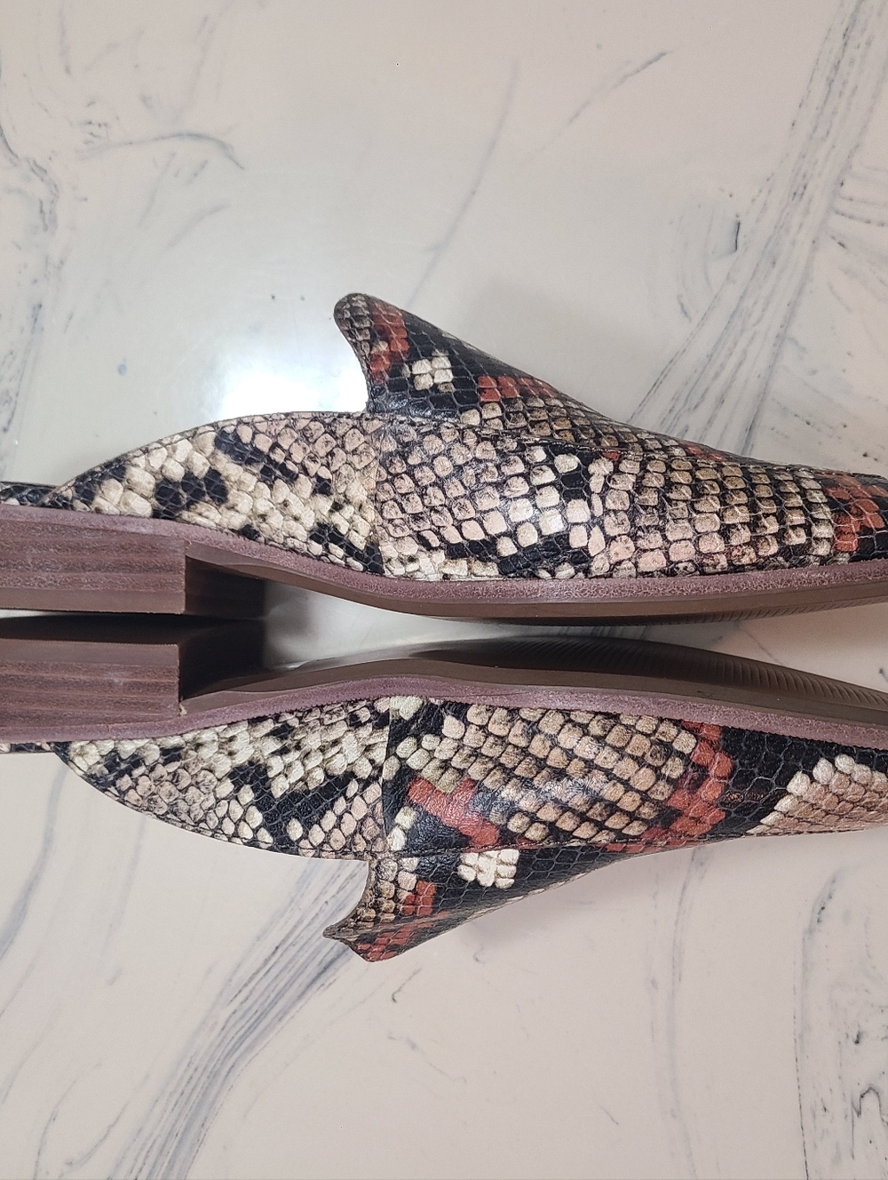 Madewell The Frances Women's Trendy Stylish Loafer Mule Snake Pattern Sz 7.5 - Picture 12 of 12